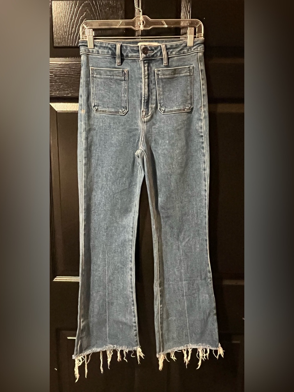 Hidden Denim Light Wash Straight-Leg Jeans - Raw Hem